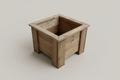 Handcrafted wooden cube planter made from reclaimed wood