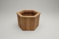 Handcrafted hexagonal wooden planter - plain product shot