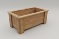 Handcrafted rectangular wooden planter - plain product shot