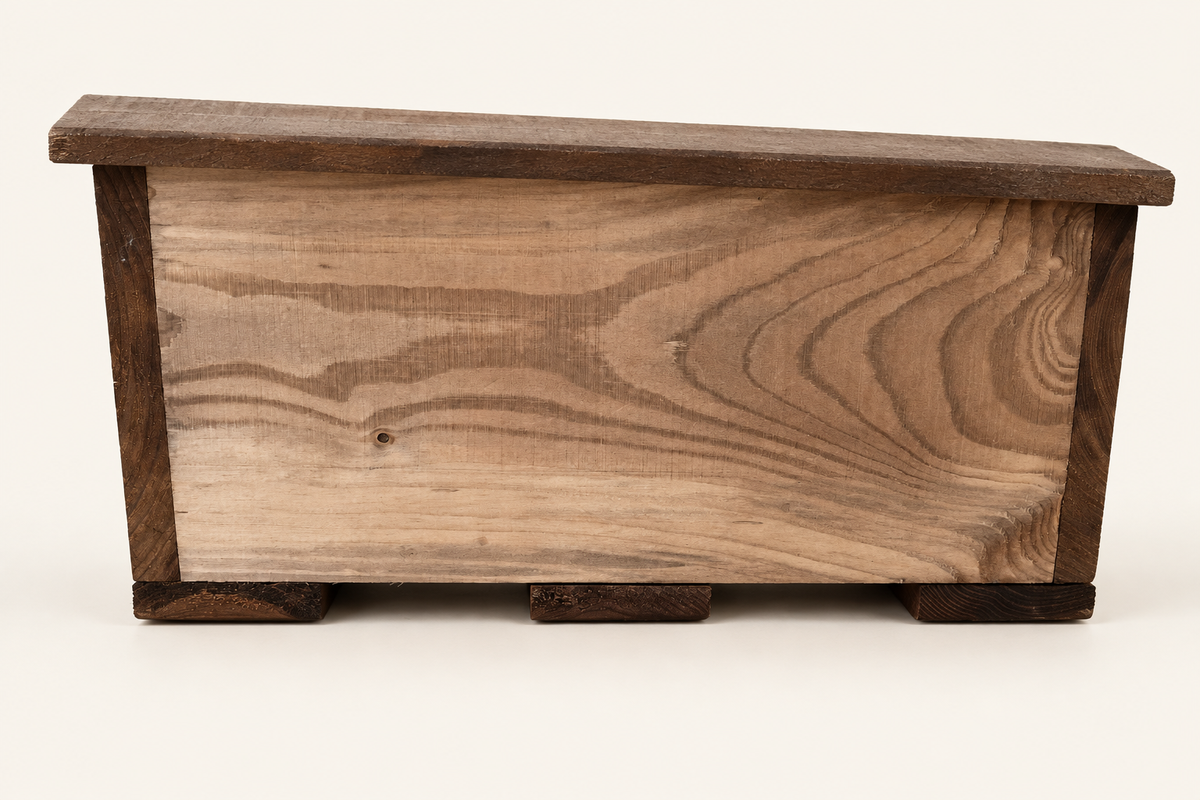 Base of wooden hedgehog house