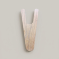 Handcrafted oak Welly Pull boot jack with a deep fork for removing muddy boots