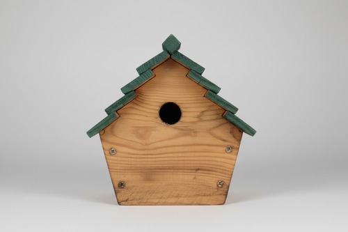 Handcrafted small sparrow house - plain product shot